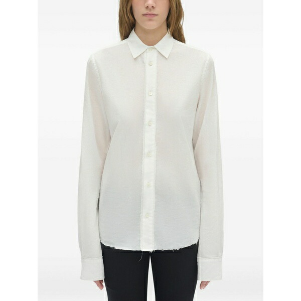 アン ドゥムルメステール レディース ティーシャツ トップス Long-sleeved cotton shirt White