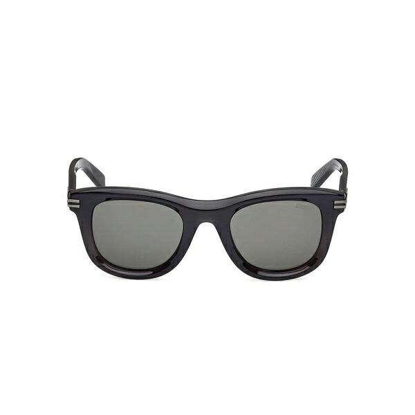 ゼニア メンズ サングラス・アイウェア 添え物 Round-frame sunglasses Black