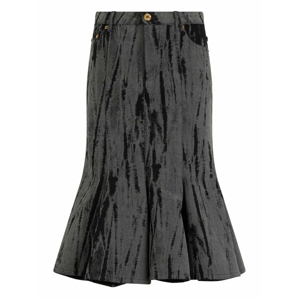 ロベルトカヴァリ レディース スコート ボトムス Striated-effect MIDI skirt Black