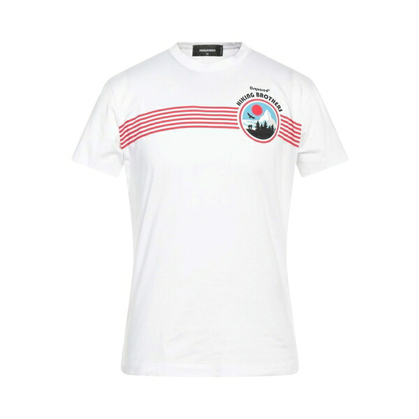 【送料無料】 ディースクエアード メンズ Tシャツ トップス T-shirts White