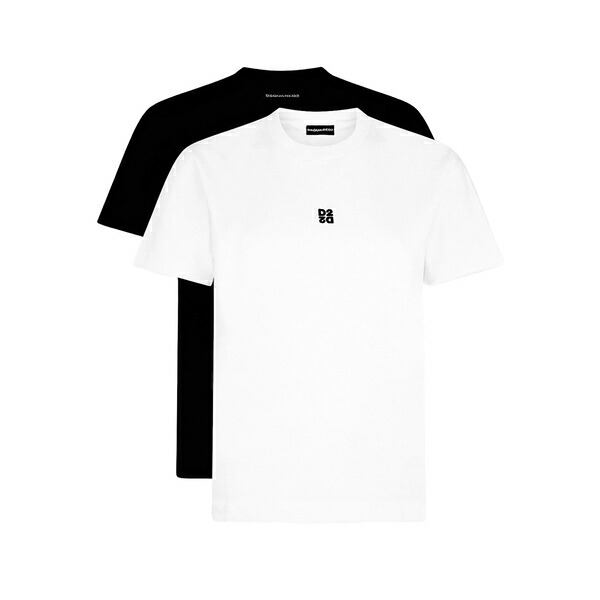 ディースクエアード レディース プルオーバー トップス Crew-neck logo-detail t-shirt (set ot two) White