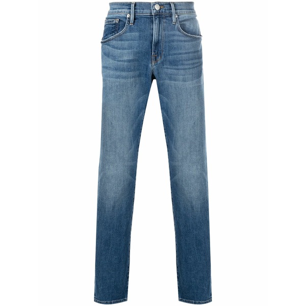 フレーム メンズ デニムパンツ ボトムス Straight-leg mid-rise jeans Blue｜asty
