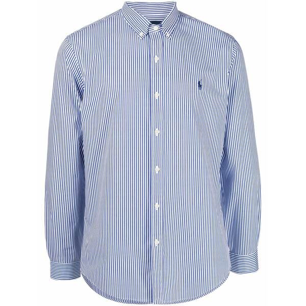 ラルフローレン メンズ プルオーバー トップス Pinstriped button-down shirt Blue