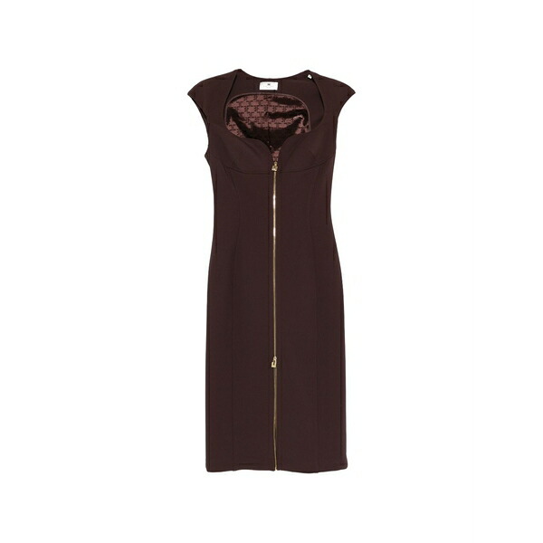 エリザベスフランキ レディース ワンピース トップス Zip-up midi dress Brown｜asty