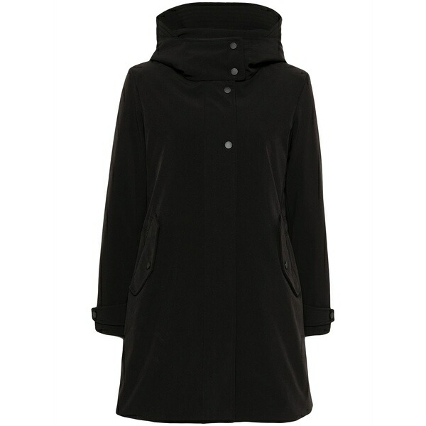 羊毛 分限者 レディース 厚地の外套 アウター Hooded parka Black