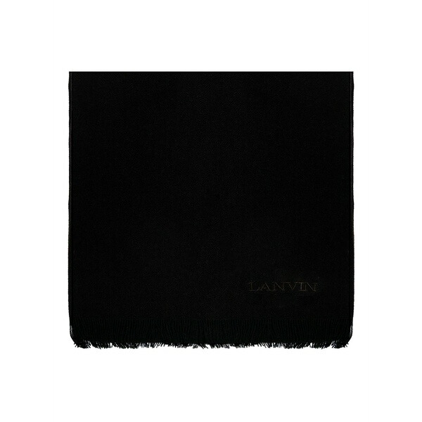 ランバン メンズ えり巻き・袈裟・えり巻き 付属物 Logo-embroidered scarf Black