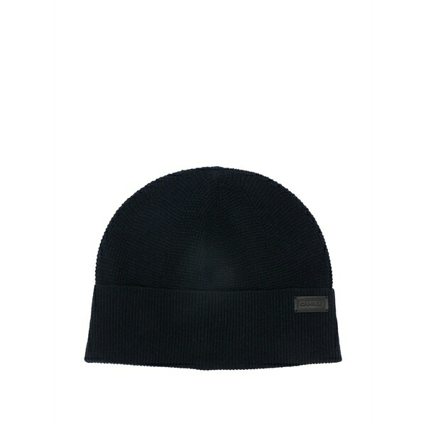 カナーリ メンズ かぶり笠 付属品 Logo-patch beanies Blue