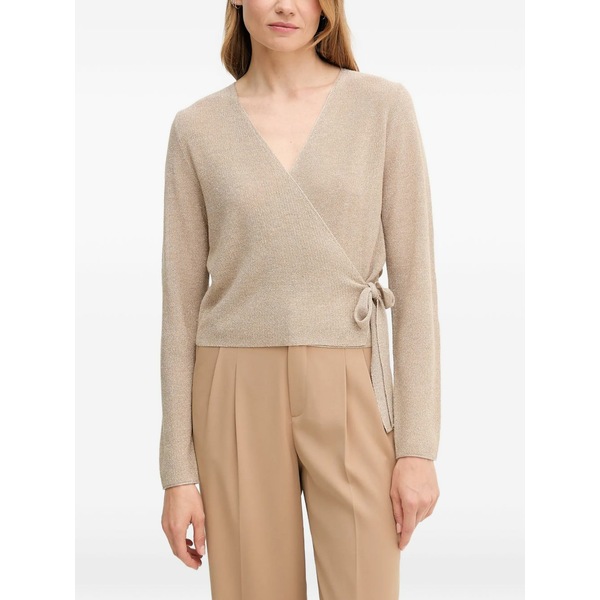 ウイ レディース ジレー アウター V-neck tie knitwear Neutrals