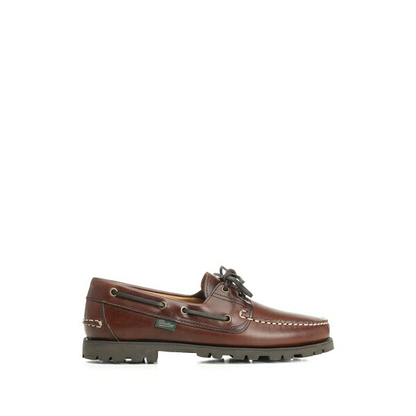 パラブーツ メンズ スリッポン・ローファー シューズ Laced stitched loafers Brown