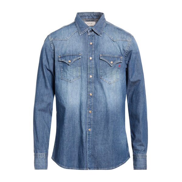 【貨物輸送無料】 リプレー メンズ プルオーバー トップス Denim shirts Blue