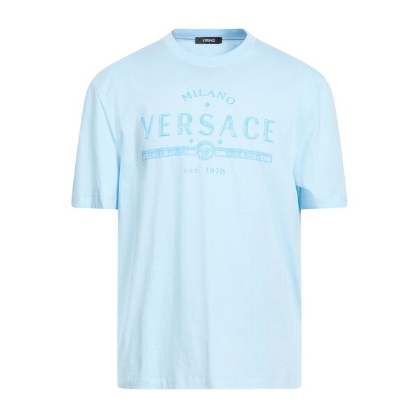 【貨物輸送無料】 ヴェルサーチ メンズ ティーシャツ トップス T-shirts Azure Tシャツ・カットソー-トップス