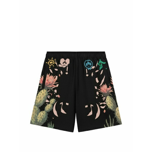 バロウ メンズ カジュアルパンツ ボトムス Cactus-print shorts Black