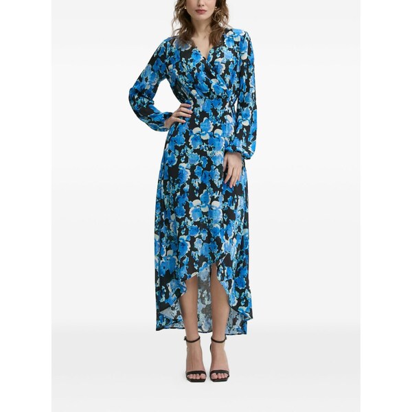 モーガンレーン レディース ワンピース トップス Floral-patterned v-neck midi dress Blue｜asty