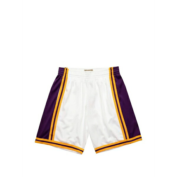 ミッチェル&ネス メンズ カジュアルパンツ ボトムス los angeles lakers 1984-85 striped swingman reload shorts White｜asty
