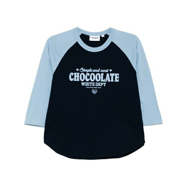 チョコレート レディース Tシャツ トップス Logo-print t-shirt Blue｜asty