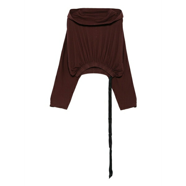 リックオウエンス レディース パーカー・スウェットシャツ アウター Elastic-waist hoodie Red