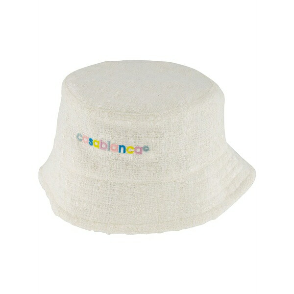 カサブランカ メンズ 鳥打ち帽 付属物 Logo-embroidered bucket hat Neutrals