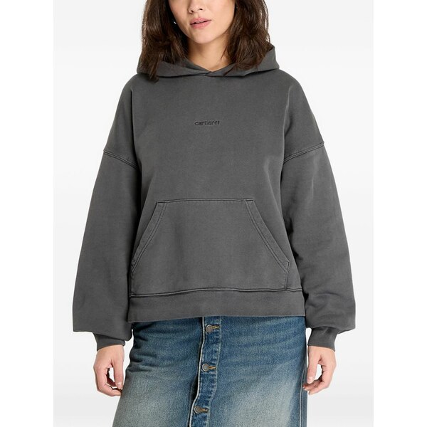 鉄道車両ハート形 レディース パーカー・スウェットシャツ アウター Benton cotton hoodie Grey