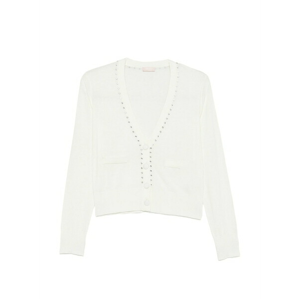 リュージョー レディース ジレー アウター Embellished button cardigan White