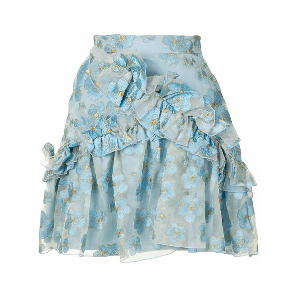 マッグロー レディース スコート ボトムス Souffle ruffle trim mini skirt Blue ボトムス-スカート