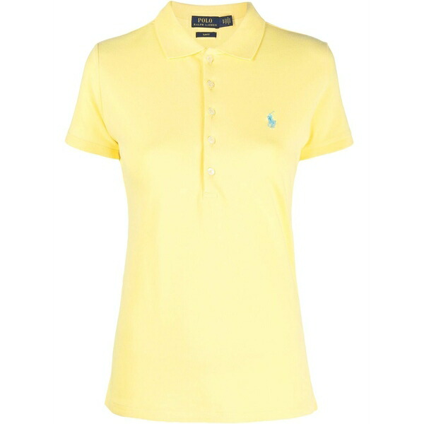 ラルフローレン レディース スポーツシャツ トップス Julie logo-embroidered polo shirt Yellow