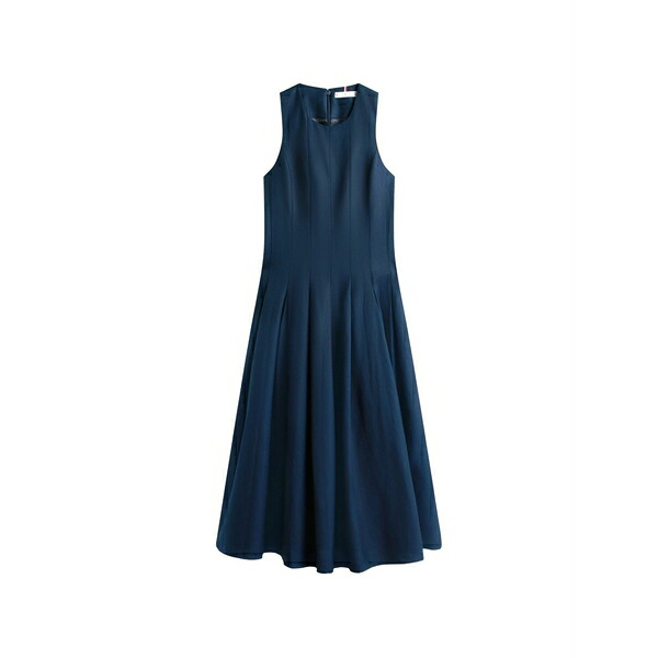 トミー ヒルフィガー レディース ワンピース トップス Pleated midi dress Blue｜asty
