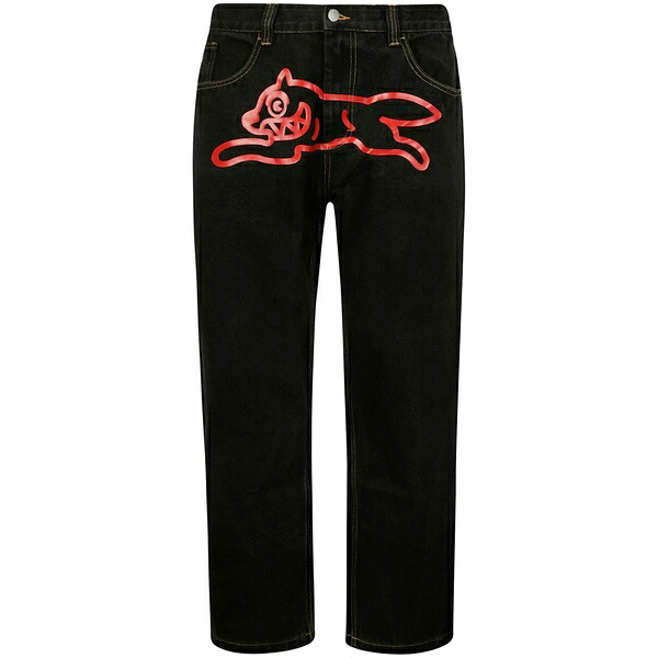 アイスクリーム メンズ デニムパンツ ボトムス Running dog-print jeans Black｜asty