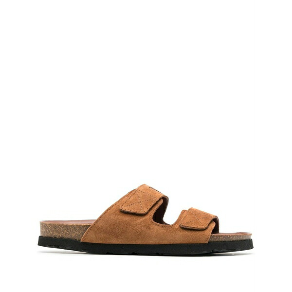 パーム・エンジェルス メンズ サンダル シューズ Logo-print slide sandals Brown