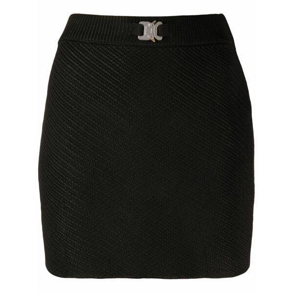 1017 アリクス 9 エスエム レディース スカート ボトムス Buckle-detail knit miniskirt Black