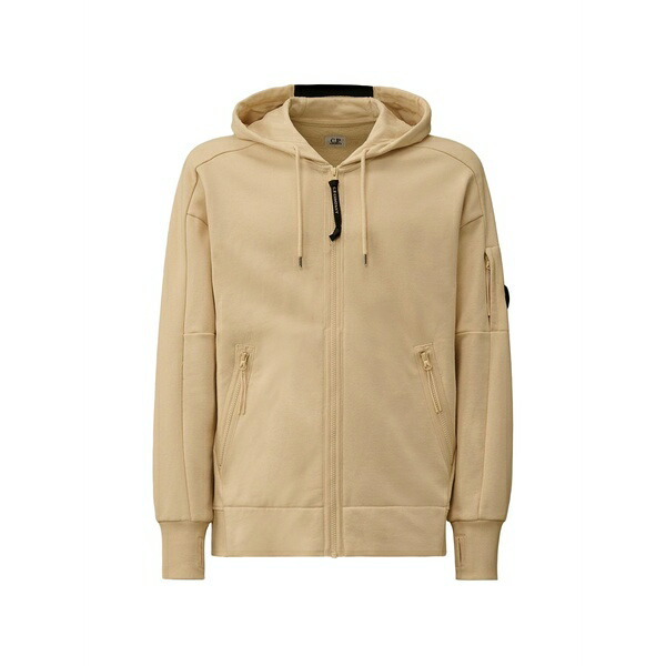 シーピーカンパニー メンズ パーカー・スウェットシャツ アウター Zip-fastening hoodie Neutrals