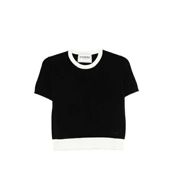 アイスバーグレタス レディース プルオーバー トップス Ribbed trim top Black