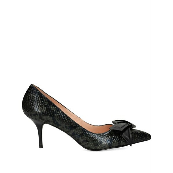 ラブ モスキーノ レディース パンプス シューズ Snakeskin bow pumps Black｜asty