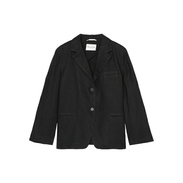 マルコポーロ レディース ジャケット＆ブルゾン アウター Linen blazer Black｜asty