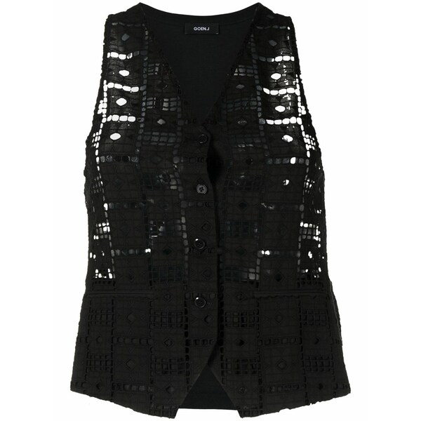ゴエンジェイ レディース ジャケット＆ブルゾン アウター Cut out-detail vest Black｜asty