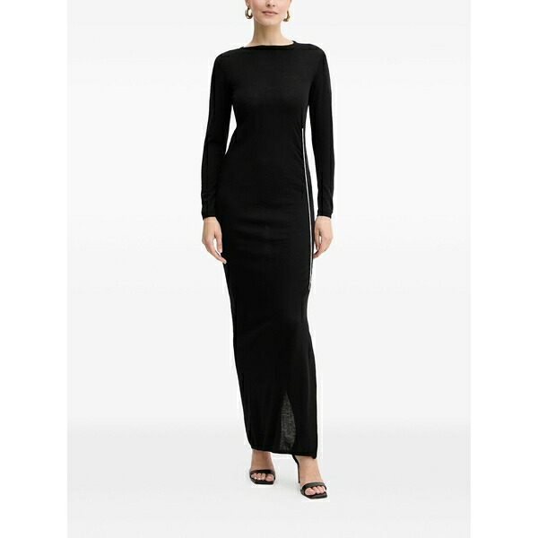 リビアナコンティ レディース ワンピース トップス Long sleeve side-stripe maxi dress Black|asty