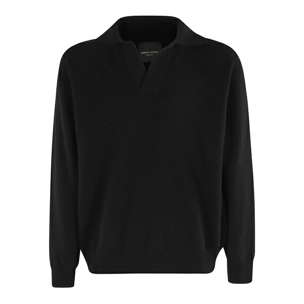 ロベルトコリーナ メンズ ニット&セーター アウター V-neck sweater Black|asty