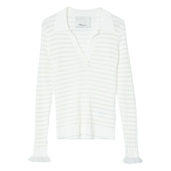 スリーワンフィリップリム レディース ニット&セーター アウター Ribbed-knit polo-neck top Neutrals｜asty