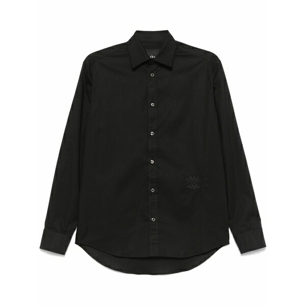 ジョン リッチモンド メンズ シャツ トップス Logo-embroidered shirt Black