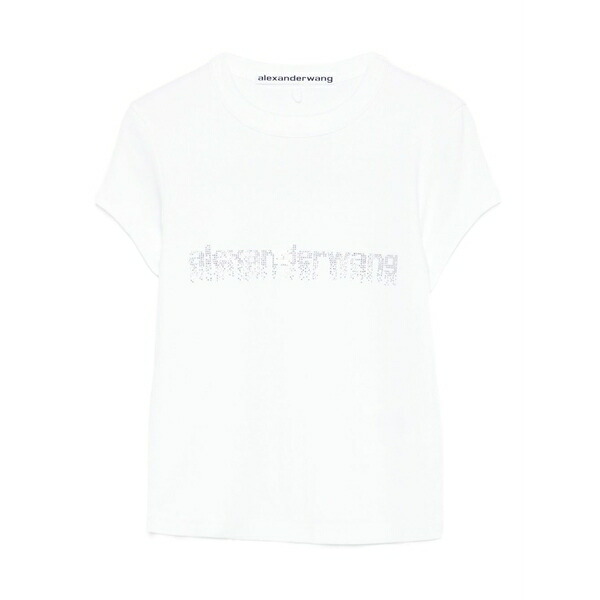 アレキサンダーワン レディース Tシャツ トップス D茫漏grad茫漏-logo cotton t-shirt White｜asty