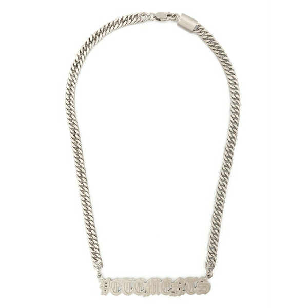 ヴェトモン メンズ 首飾り・チョー鉄道車両 佩び物 Gothic logo-plaque necklace Silver