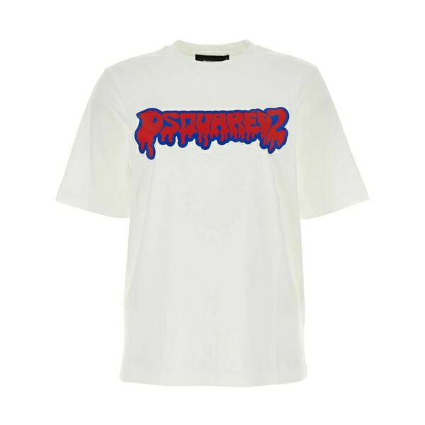 ディースクエアード レディース プルオーバー トップス Easy fit cotton t-shirt White