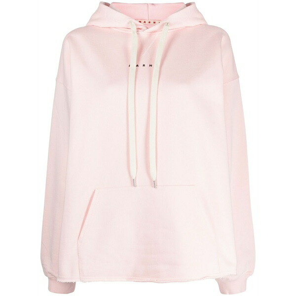 マルニ レディース パーカー・スウェットシャツ アウター Logo-print cotton hoodie Pink