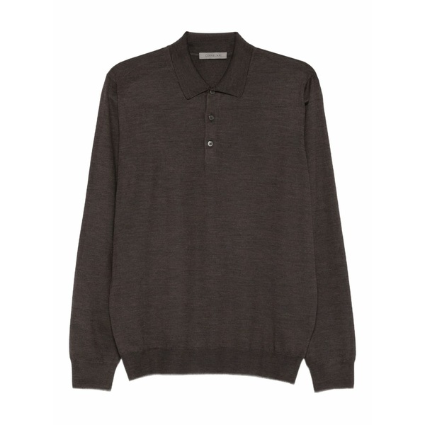 コルネリアーニ メンズ ポロシャツ トップス Long-sleeve polo shirt Brown|asty