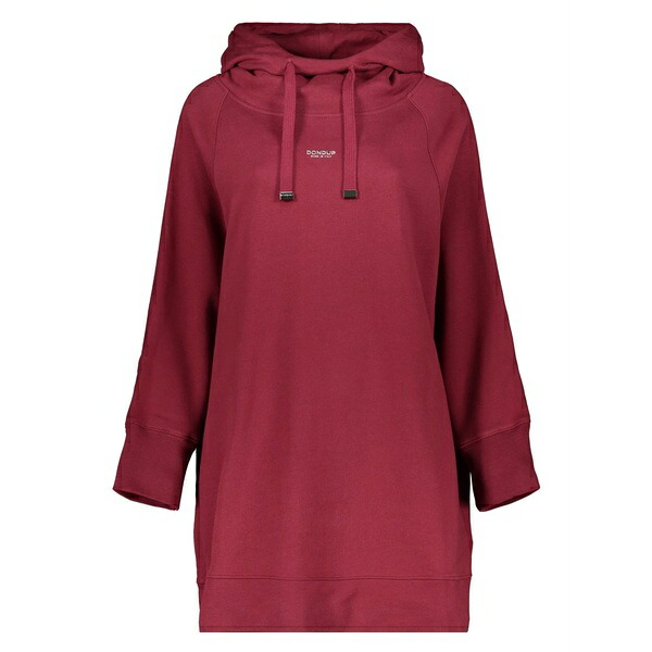 ドンダップ レディース パーカー・スウェットシャツ アウター Longline cotton hoodie Red