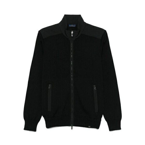 ポールアンドシャーク メンズ ジレー アウター Wool zip-up cardigan Black