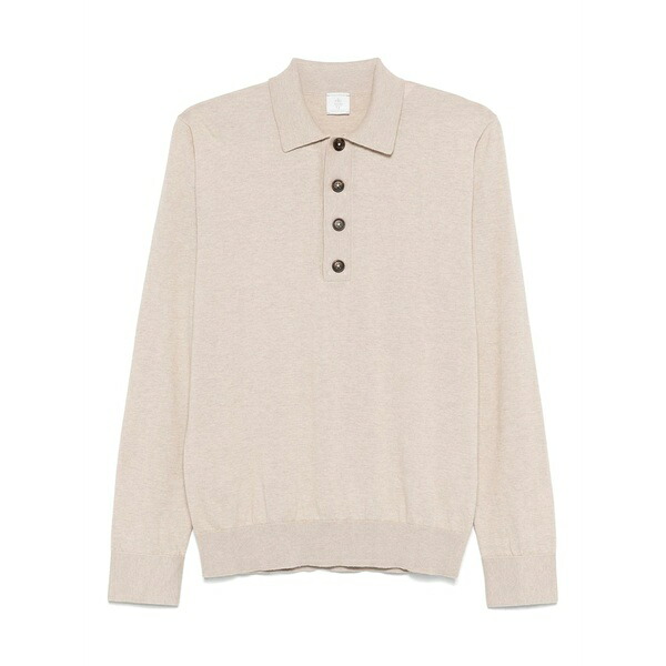 イレブンティ メンズ スポーツシャツ トップス Long-sleeved polo shirt Neutrals