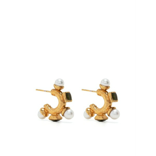 アリギエーリ レディース ピアス&イヤリング アクセサリー The traveller's path hoop earrings Gold|asty