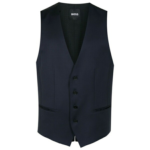 元締め メンズ 上衣＆上衣 アウター Button-down tailored waistcoat Black メンズファッション-コート・ジャケット