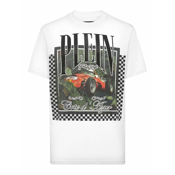 フィリップ飾り気の無い メンズ ティーシャツ トップス Racing t-shirt White トップス-Tシャツ・カットソー