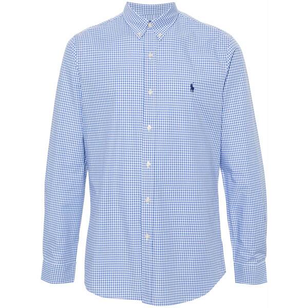 ラルフローレン メンズ シャツ トップス Gingham-check long-sleeve shirt Blue